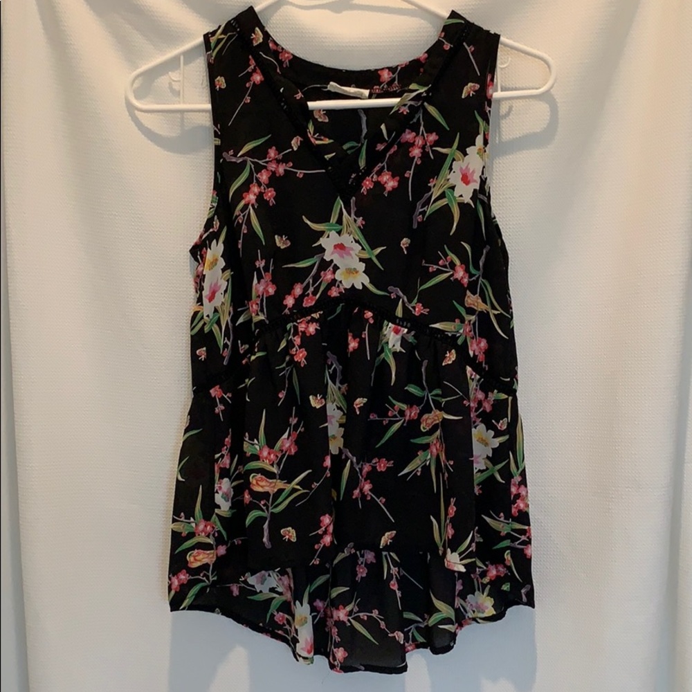Sienna Sky Black Floral Sleeveless Top